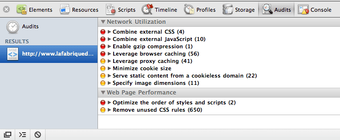 Page Speed dans Chrome